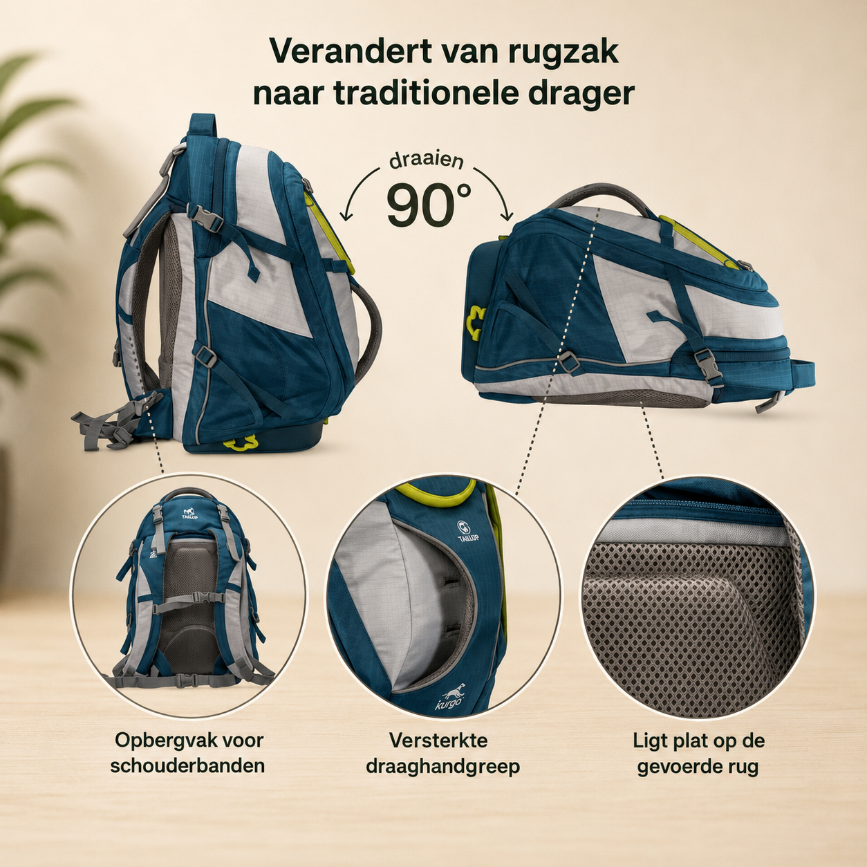 KURGO G-Train Premium Hondenrugzak Zwart