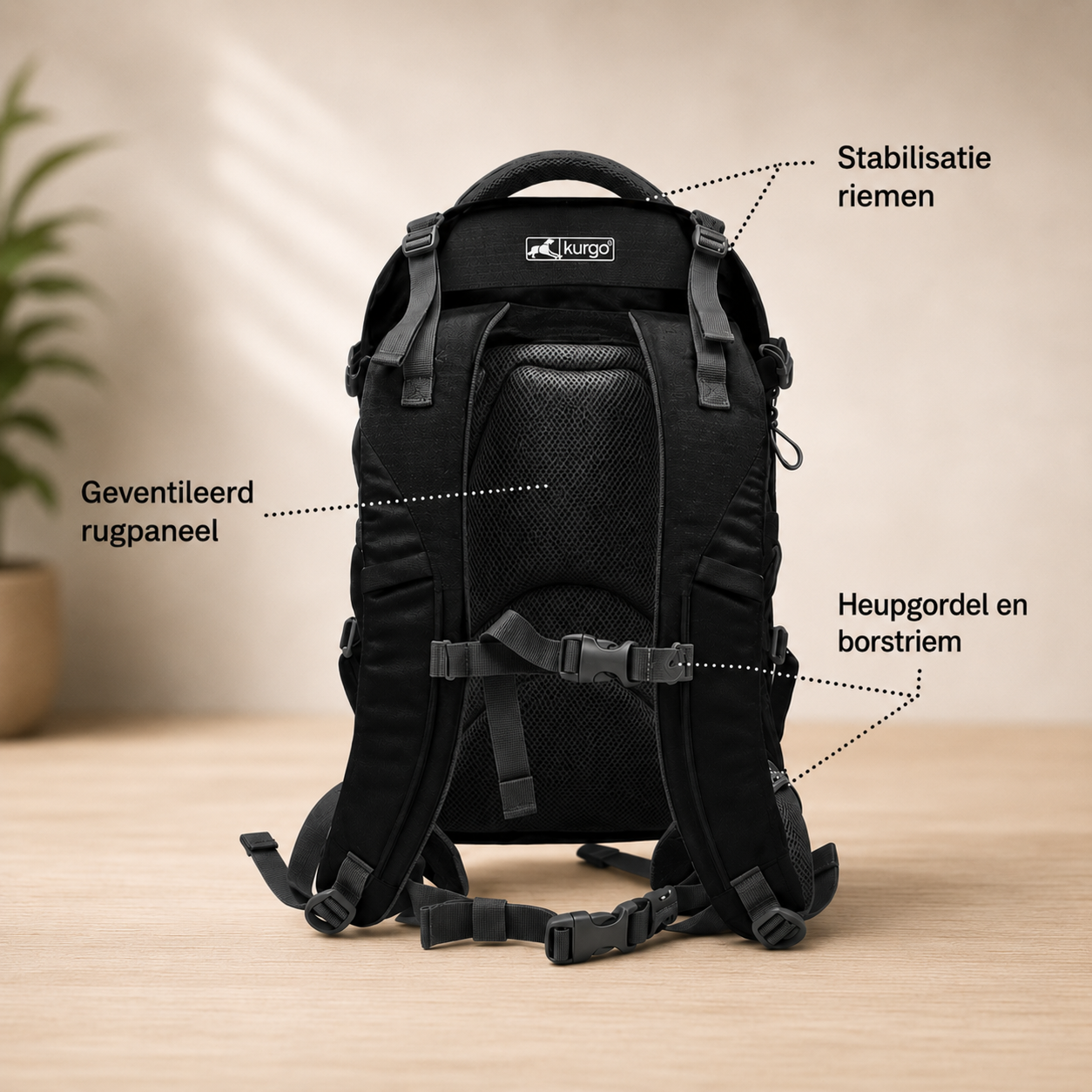 KURGO G-Train Premium Hondenrugzak Zwart
